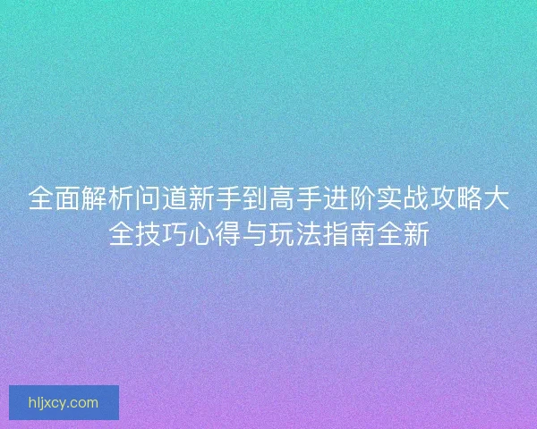 全面解析问道新手到高手进阶实战攻略大全技巧心得与玩法指南全新